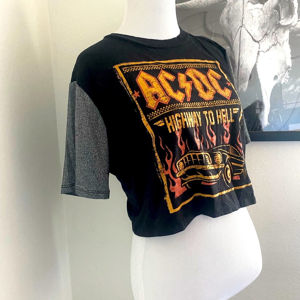 Vintage style AC/DC crop top